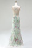 Sparkly Pink Mermaid V Neck Sequins Long Prom Dress with Lace Up Back