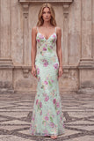 Sparkly Pink Mermaid V Neck Sequins Long Prom Dress with Lace Up Back