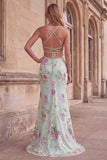 Sparkly Pink Mermaid V Neck Sequins Long Prom Dress with Lace Up Back