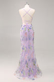 Sparkly Pink Mermaid V Neck Sequins Long Prom Dress with Lace Up Back