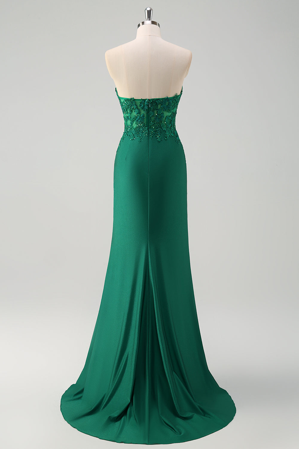 WEDTREND Women Green Mermaid Long Prom Dress with Slit Strapless Deep V Neck Corset Pleated Evening Dress WEDTREND Women Green Mermaid Long Prom Dress with Slit Strapless Deep V Neck Corset Pleated Evening Dress
