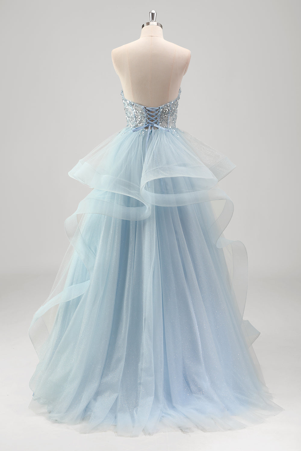 Wedtrend Women Sparkly Blue Long Prom Dress A Line Removable Sleeves Spiral Ruffles Corset Sequins Pleated Strapless Formal Dress WEDTREND Wedtrend Women Sparkly Blue Long Prom Dress A Line Removable Sleeves Spiral Ruffles Corset Sequins Pleated Strapless Formal Dress WEDTREND