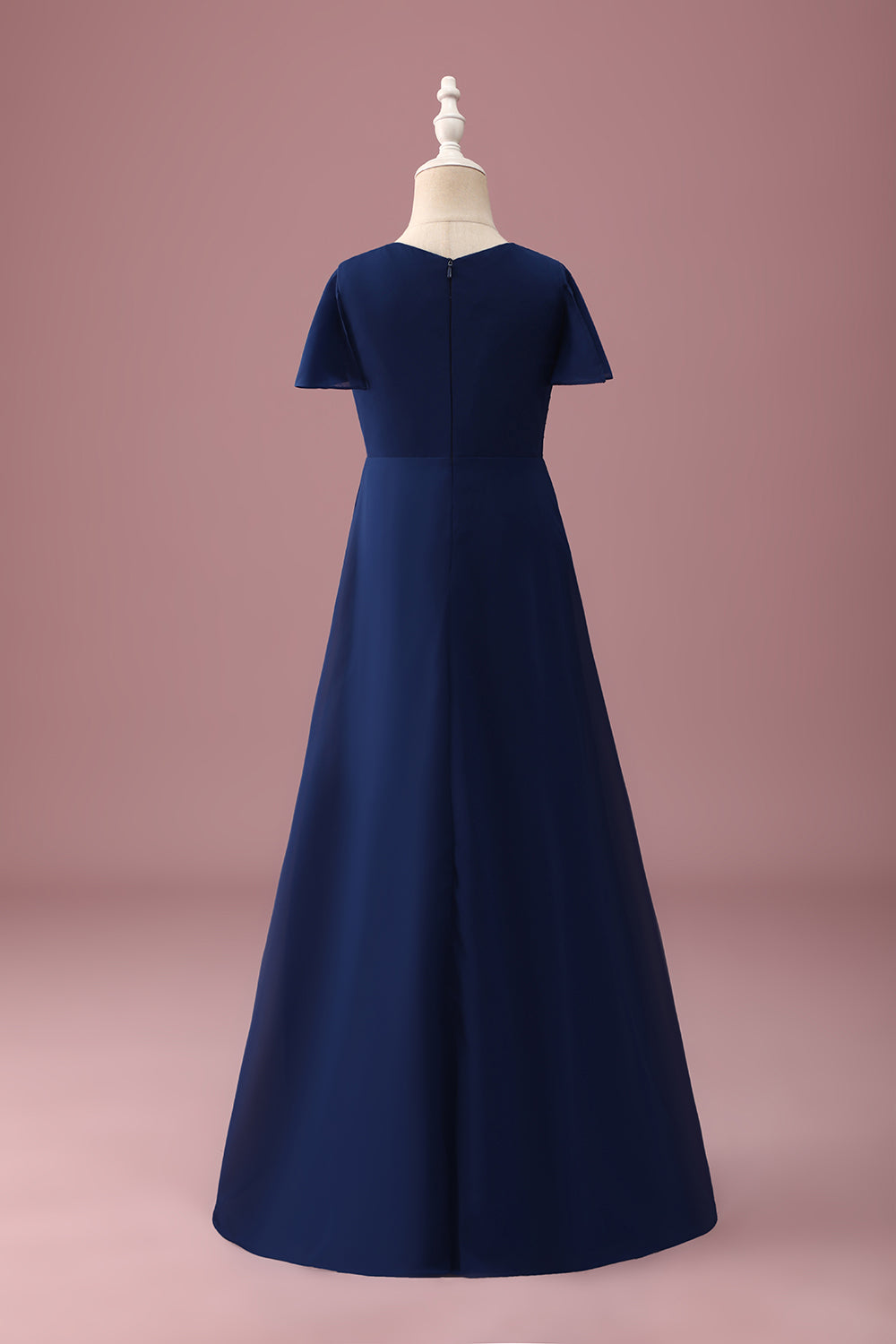 Wedtrend Women Navy Junior Bridesmaid Dress with Short Sleeves Rhinestones Round Neck A Line Ruched Wedding Guest Dress with Brooch, Navy / J8 Wedtrend Women Navy Junior Bridesmaid Dress with Short Sleeves Rhinestones Round Neck A Line Ruched Wedding Guest Dress with Brooch, Navy / J8