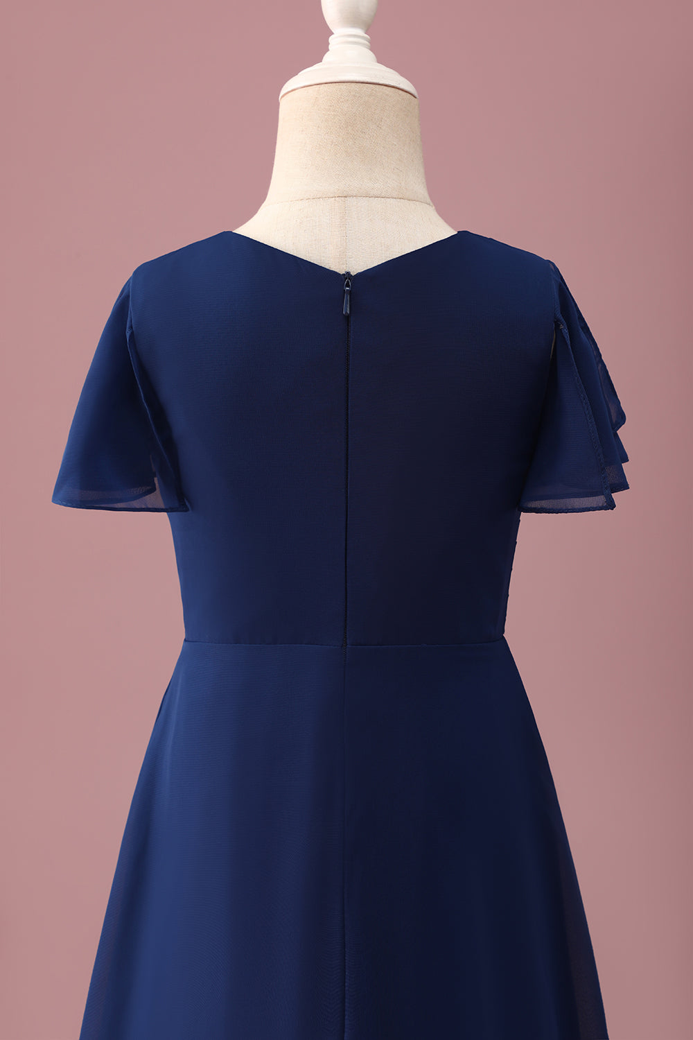 Wedtrend Women Navy Junior Bridesmaid Dress With Short Sleeves Rhinestones Round Neck A Line Ruched Wedding Guest Dress With Brooch WEDTREND Wedtrend Women Navy Junior Bridesmaid Dress With Short Sleeves Rhinestones Round Neck A Line Ruched Wedding Guest Dress With Brooch WEDTREND