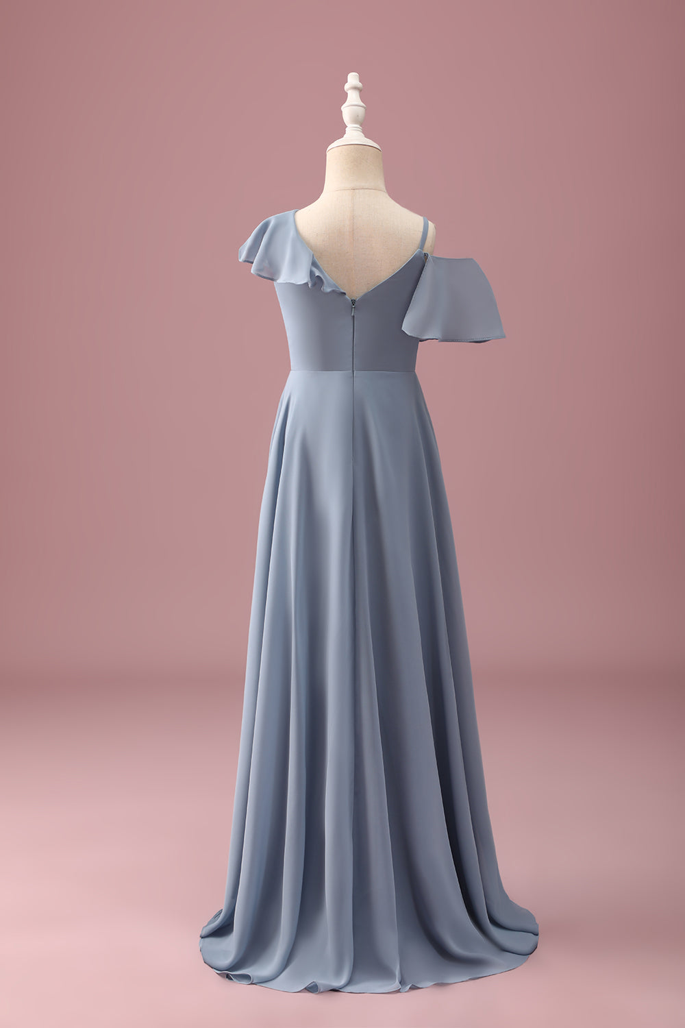 Wedtrend Women Grey Blue V-neck A-Line Chiffon High Low Junior Bridesmaid Dress WEDTREND Wedtrend Women Grey Blue V-neck A-Line Chiffon High Low Junior Bridesmaid Dress WEDTREND