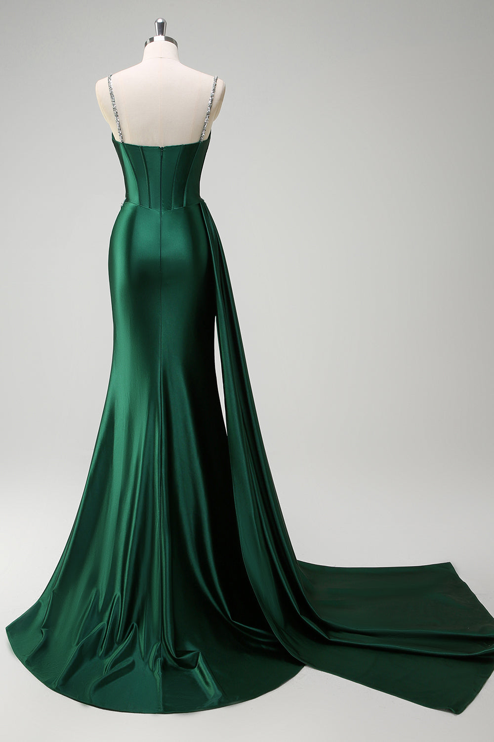WEDTREND Women Sparkly Dark Green Sequin Prom Dress with Slit Mermaid Streamer Corset Long Evening Party Dress WEDTREND Women Sparkly Dark Green Sequin Prom Dress with Slit Mermaid Streamer Corset Long Evening Party Dress
