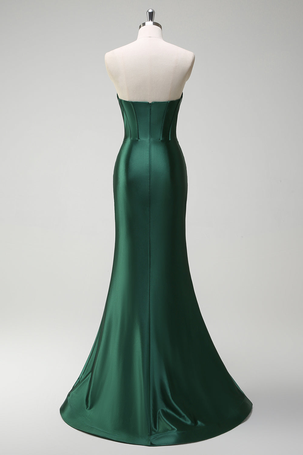 WEDTREND Women Dark Green Prom Dress with Beading Mermaid Removable Straps Slit Corset Cut Out Strapless Formal Dress WEDTREND Women Dark Green Prom Dress with Beading Mermaid Removable Straps Slit Corset Cut Out Strapless Formal Dress