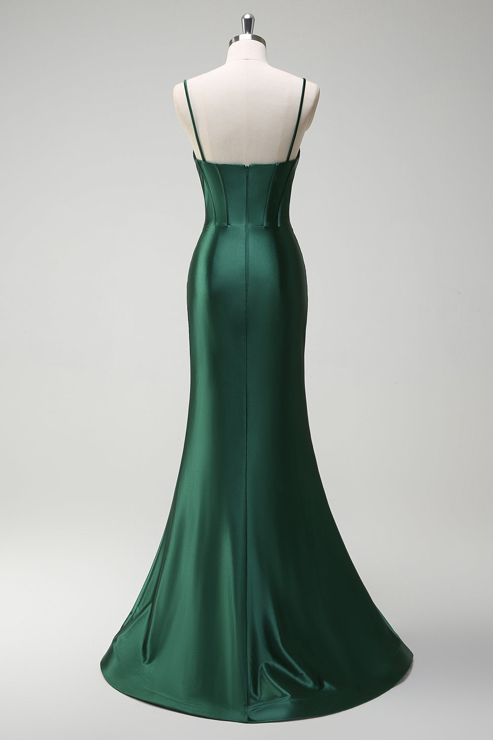 dark green prom dress corset Zapaka Women Dark Green Corset Prom Dress A Line Spaghetti Straps Formal Dress with Appliques, Dark Green / US16W