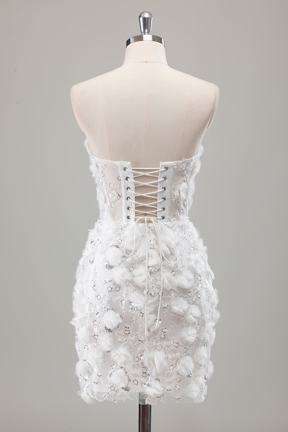 Wedtrend Women Sparkly Ivory Tight Wedding Dress with Appliques Strapless Beaded Short Bridal Dress WEDTREND Wedtrend Women Sparkly Ivory Tight Wedding Dress with Appliques Strapless Beaded Short Bridal Dress WEDTREND