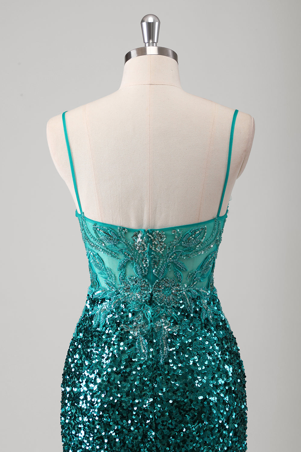 ZAPAKA Women Glitter Prom Dress With Slit Peacock Green Mermaid Spaghetti Straps Sequin Long Formal Dress WEDTREND ZAPAKA Women Glitter Prom Dress With Slit Peacock Green Mermaid Spaghetti Straps Sequin Long Formal Dress WEDTREND