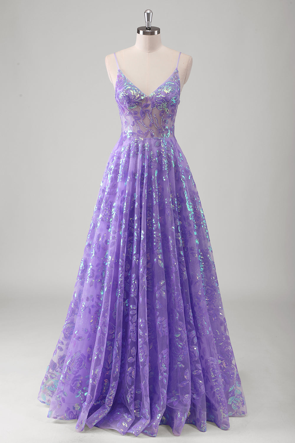 Wedtrend Women Sparkly Purple Long Prom Dress With Sequins A-Line Spaghetti Straps Sheer Beaded Evening Party Dress WEDTREND Wedtrend Women Sparkly Purple Long Prom Dress With Sequins A-Line Spaghetti Straps Sheer Beaded Evening Party Dress WEDTREND