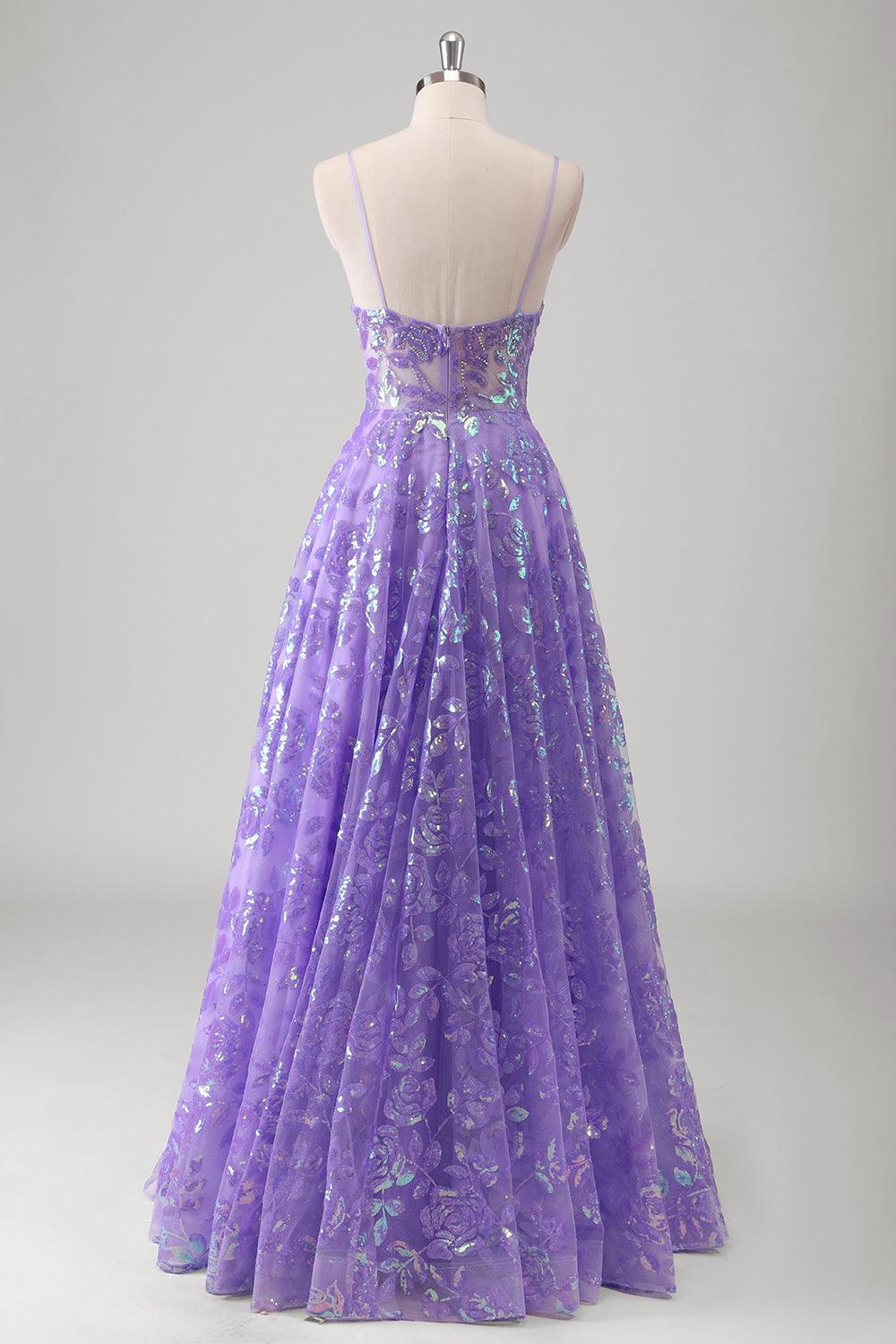 Wedtrend Women Sparkly Purple Long Prom Dress With Sequins A-Line Spaghetti Straps Sheer Beaded Evening Party Dress WEDTREND Wedtrend Women Sparkly Purple Long Prom Dress With Sequins A-Line Spaghetti Straps Sheer Beaded Evening Party Dress WEDTREND