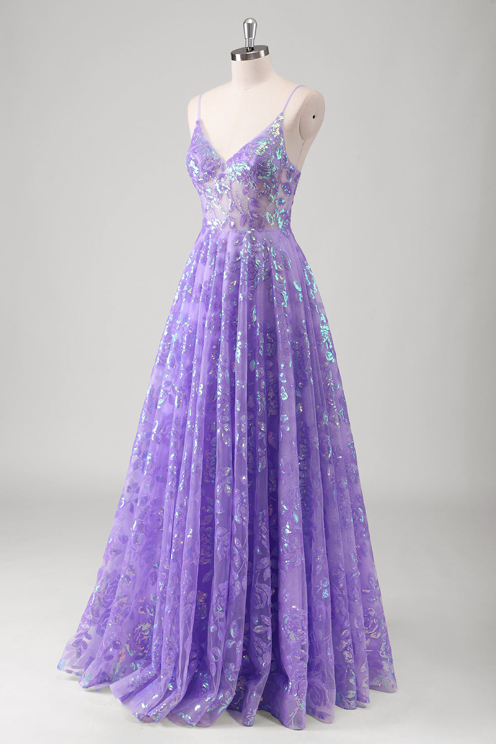 Wedtrend Women Sparkly Purple Long Prom Dress With Sequins A-Line Spaghetti Straps Sheer Beaded Evening Party Dress WEDTREND Wedtrend Women Sparkly Purple Long Prom Dress With Sequins A-Line Spaghetti Straps Sheer Beaded Evening Party Dress WEDTREND