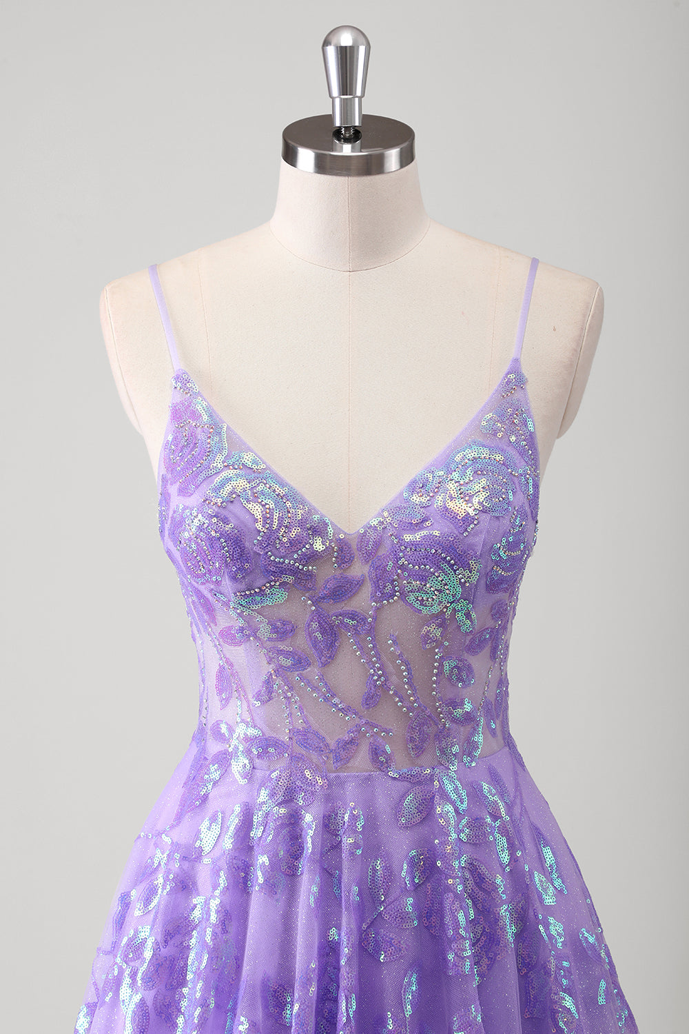 Wedtrend Women Sparkly Purple Long Prom Dress With Sequins A-Line Spaghetti Straps Sheer Beaded Evening Party Dress WEDTREND Wedtrend Women Sparkly Purple Long Prom Dress With Sequins A-Line Spaghetti Straps Sheer Beaded Evening Party Dress WEDTREND
