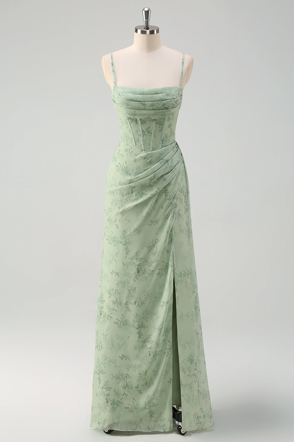 Wedtrend Women Dusty Sage Bridesmaid Dress with Slit Sheath Spaghetti Straps Pleated Long Wedding Party Dress WEDTREND Wedtrend Women Dusty Sage Bridesmaid Dress with Slit Sheath Spaghetti Straps Pleated Long Wedding Party Dress WEDTREND