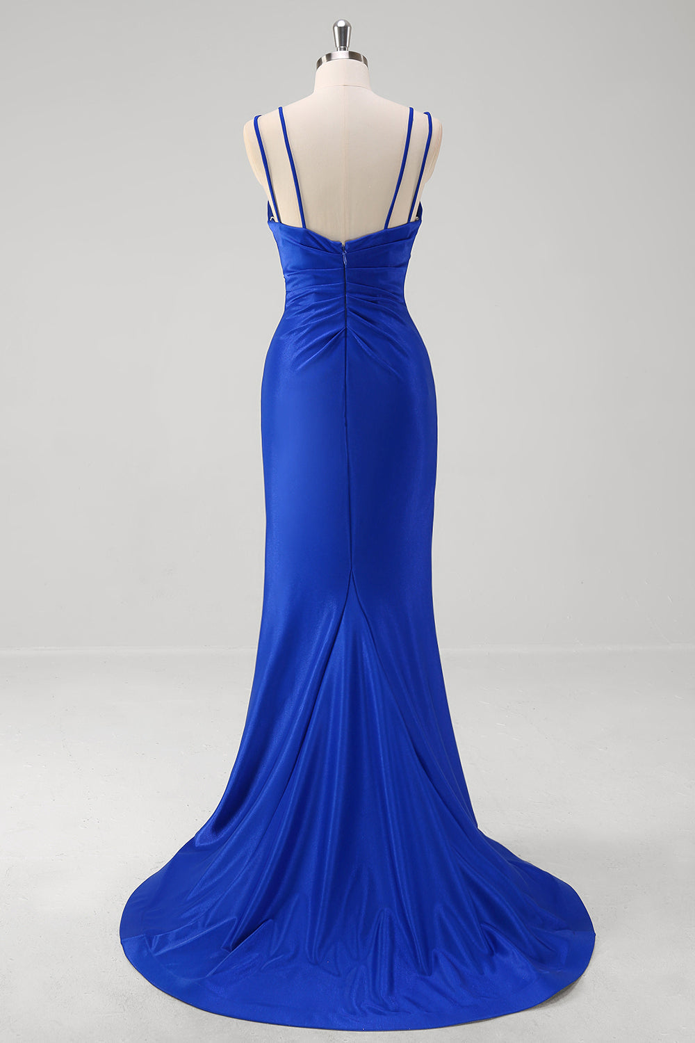 WEDTREND Women Sparkly Royal Blue Prom Dress With Slit Mermaid Spaghetti Straps Ruched Long Formal Dress WEDTREND Women Sparkly Royal Blue Prom Dress With Slit Mermaid Spaghetti Straps Ruched Long Formal Dress