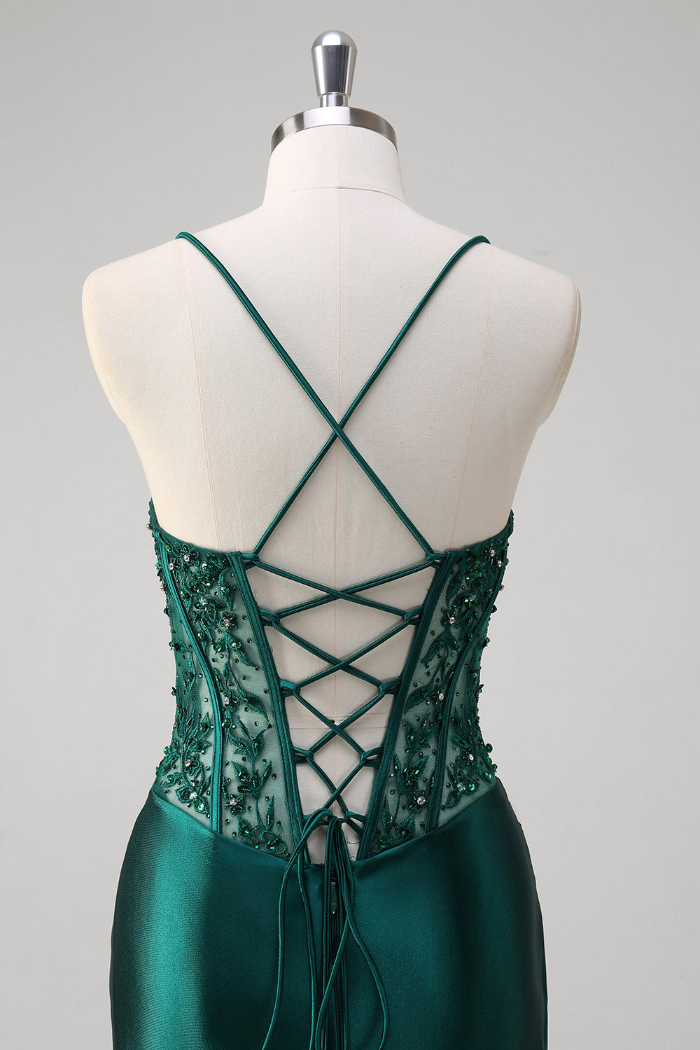 Wedtrend Women Dark Green Long Prom Dress with Beading Mermaid Lace Up Back Corset Formal Dress WEDTREND Wedtrend Women Dark Green Long Prom Dress with Beading Mermaid Lace Up Back Corset Formal Dress WEDTREND