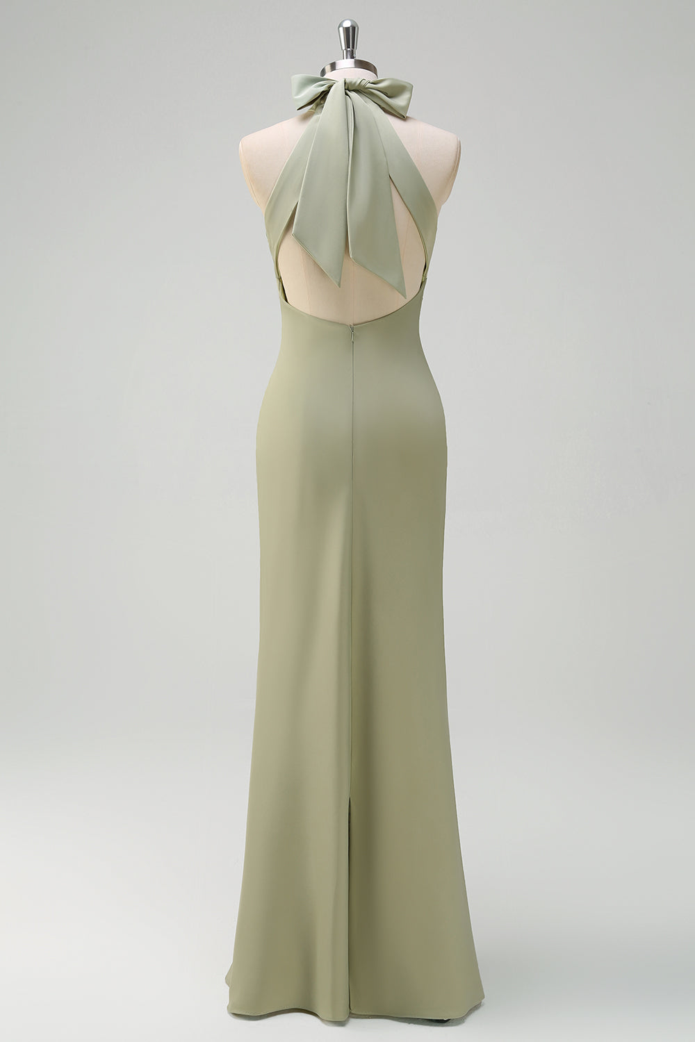 WEDTREND Women Elegant Sage Bridesmaid Dress Mermaid High Neck Satin Open Back Floor Length Wedding Guest Dress WEDTREND Women Elegant Sage Bridesmaid Dress Mermaid High Neck Satin Open Back Floor Length Wedding Guest Dress
