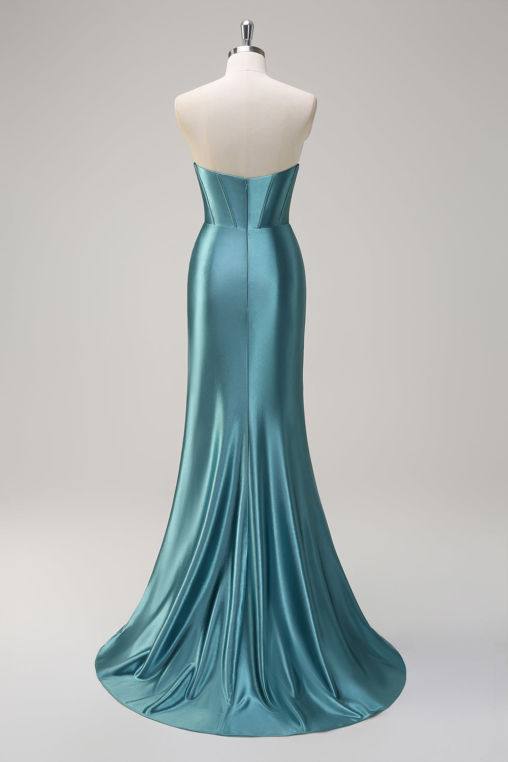 WEDTREND Women Royal Blue Strapless Prom Dress with Slit Pleated Mermaid Corset Long Formal Dress WEDTREND Women Royal Blue Strapless Prom Dress with Slit Pleated Mermaid Corset Long Formal Dress