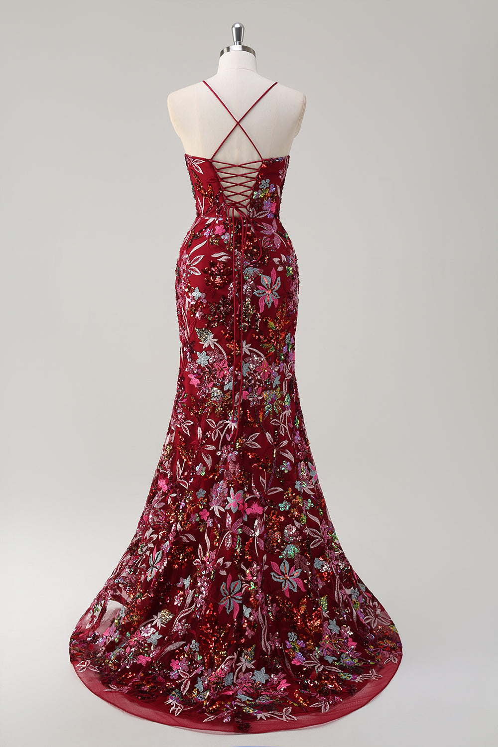 Wedtrend Women Sparkly Burgundy Embroidered Prom Dress with Slit Mermaid Sequins Lace Up Back Floral Evening Party Dress WEDTREND Wedtrend Women Sparkly Burgundy Embroidered Prom Dress with Slit Mermaid Sequins Lace Up Back Floral Evening Party Dress WEDTREND