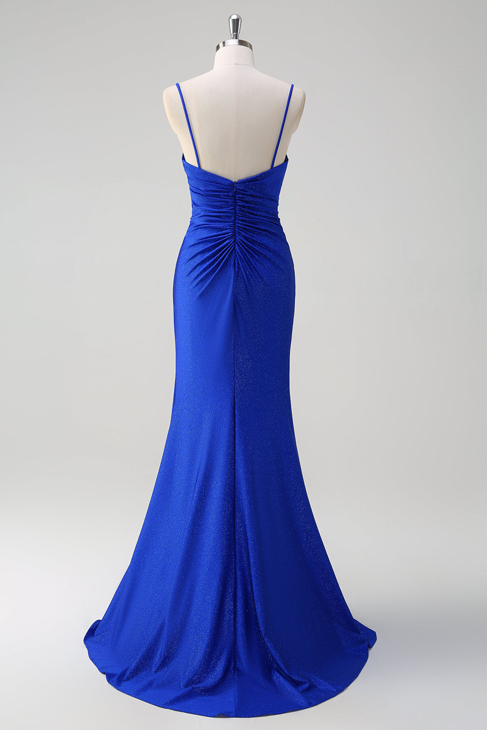 WEDTREND Women Sparkly Royal Blue Long Prom Dress With High Slit Mermaid Spaghetti Straps Ruched Evening Party Dress WEDTREND Women Sparkly Royal Blue Long Prom Dress With High Slit Mermaid Spaghetti Straps Ruched Evening Party Dress