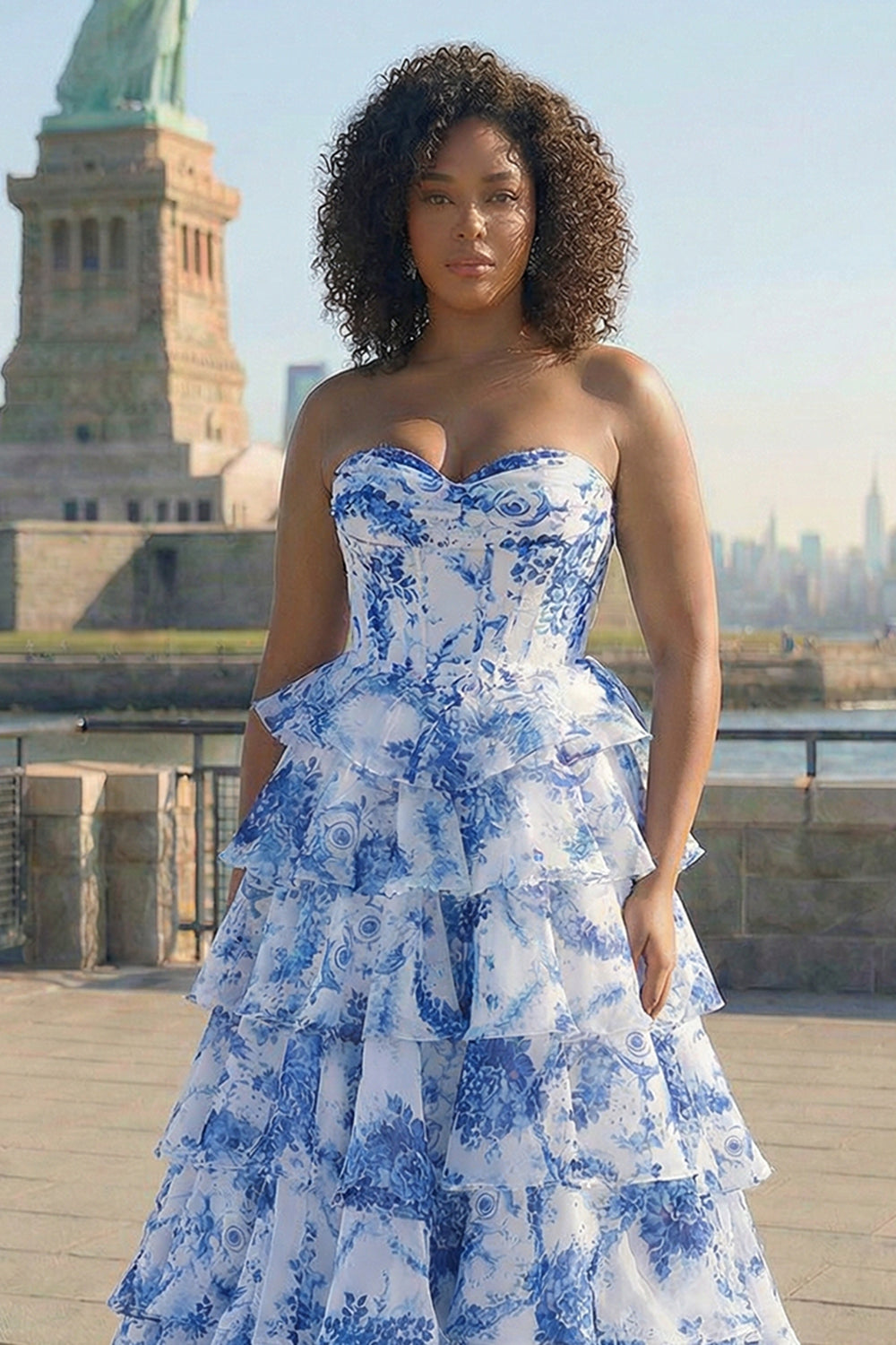 basque waist prom dress Nox Anabel -T1340 Ruffled A-Line 6 / FUCHSIA Shine bright in Sherri Hill 57795 Wedtrend Women Strapless Blush Floral