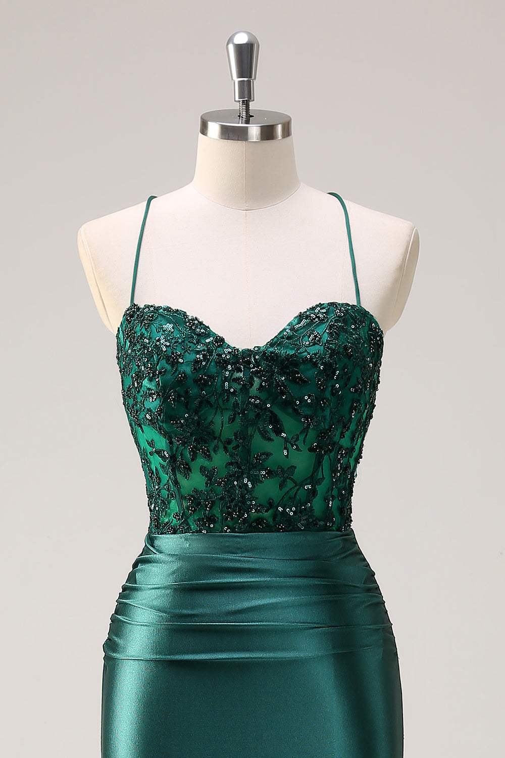 Wedtrend Women Sparkly Dark Green Mermaid Long Prom Dress With Slit Halter Corset Formal Dress with Lace-up BAck WEDTREND Wedtrend Women Sparkly Dark Green Mermaid Long Prom Dress With Slit Halter Corset Formal Dress with Lace-up BAck WEDTREND