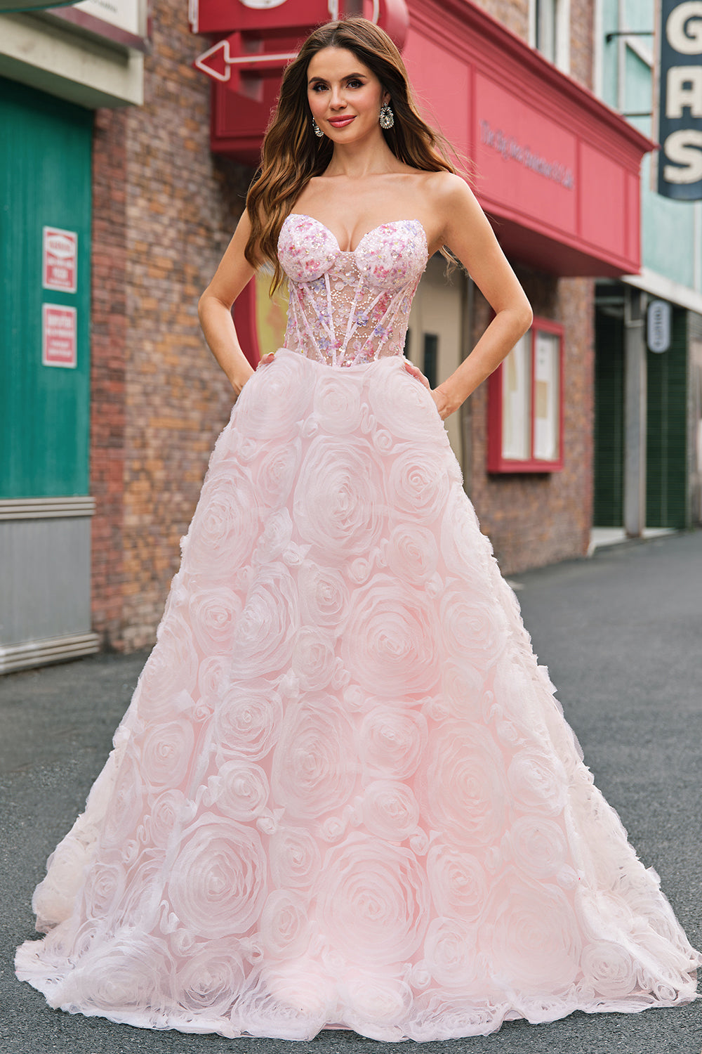 sparkly princess prom dresses Sparkly Blue Tulle A-line Prom Dresses, Ball Gown , Modest Fashion New SposaBridal