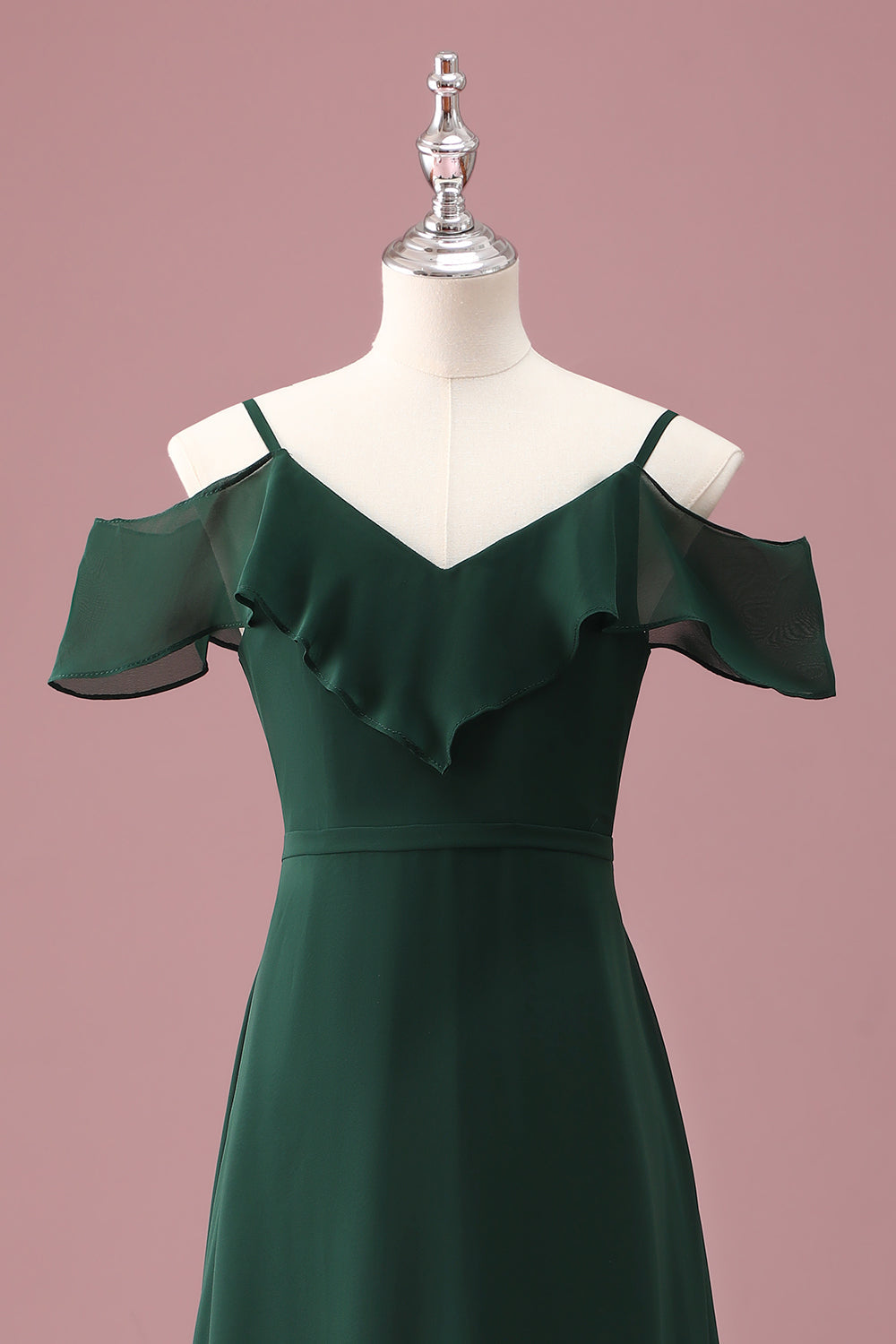 Wedtrend Women Dark Green Junior Bridesmaid Dress A Line V-Neck Off The Shoulder Spaghetti Straps Ruffles Wedding Guest Dress WEDTREND Wedtrend Women Dark Green Junior Bridesmaid Dress A Line V-Neck Off The Shoulder Spaghetti Straps Ruffles Wedding Guest Dress WEDTREND