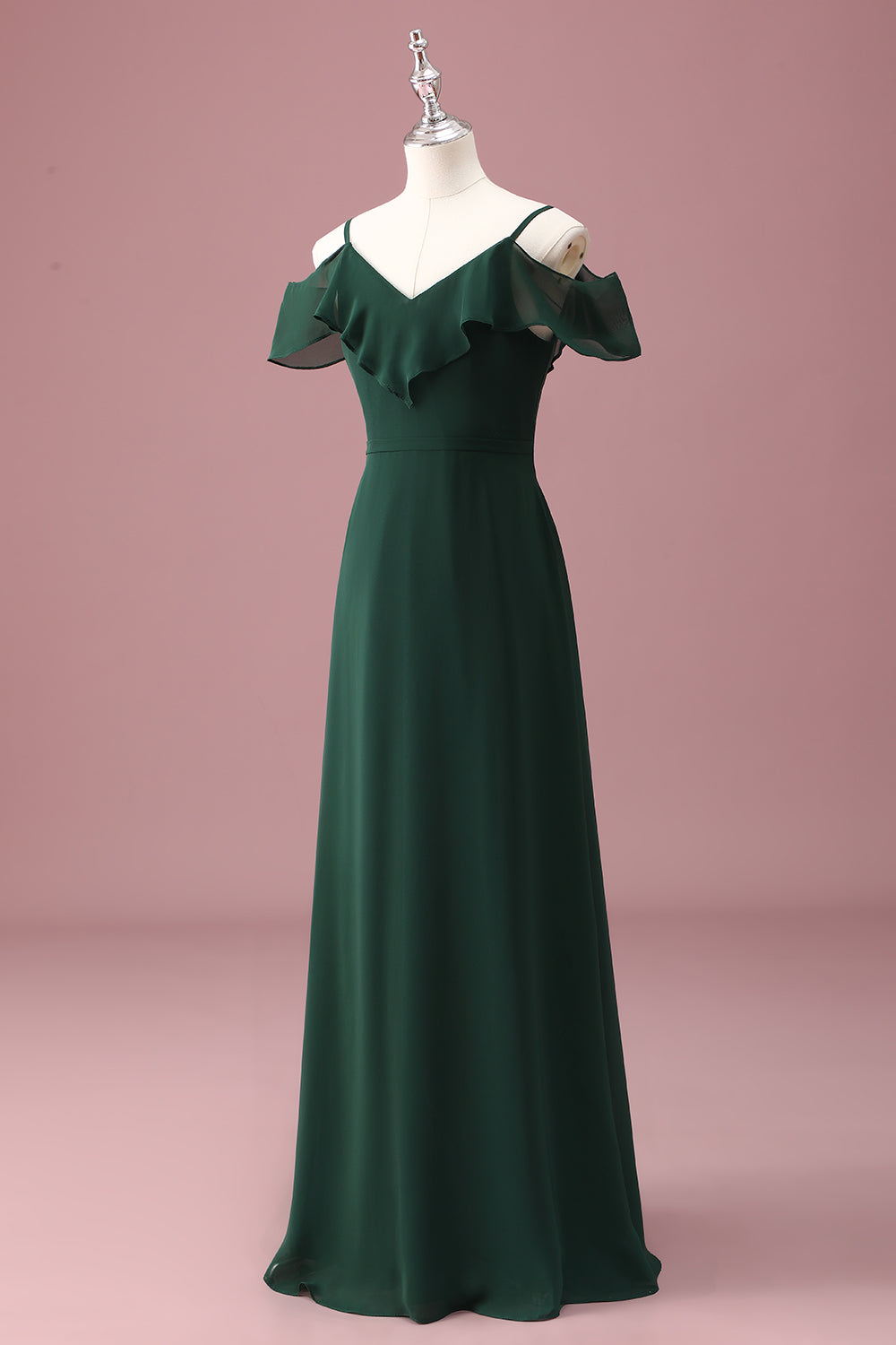 Wedtrend Women Dark Green Junior Bridesmaid Dress A Line V-Neck Off The Shoulder Spaghetti Straps Ruffles Wedding Guest Dress, Dark Green / J10 Wedtrend Women Dark Green Junior Bridesmaid Dress A Line V-Neck Off The Shoulder Spaghetti Straps Ruffles Wedding Guest Dress, Dark Green / J10