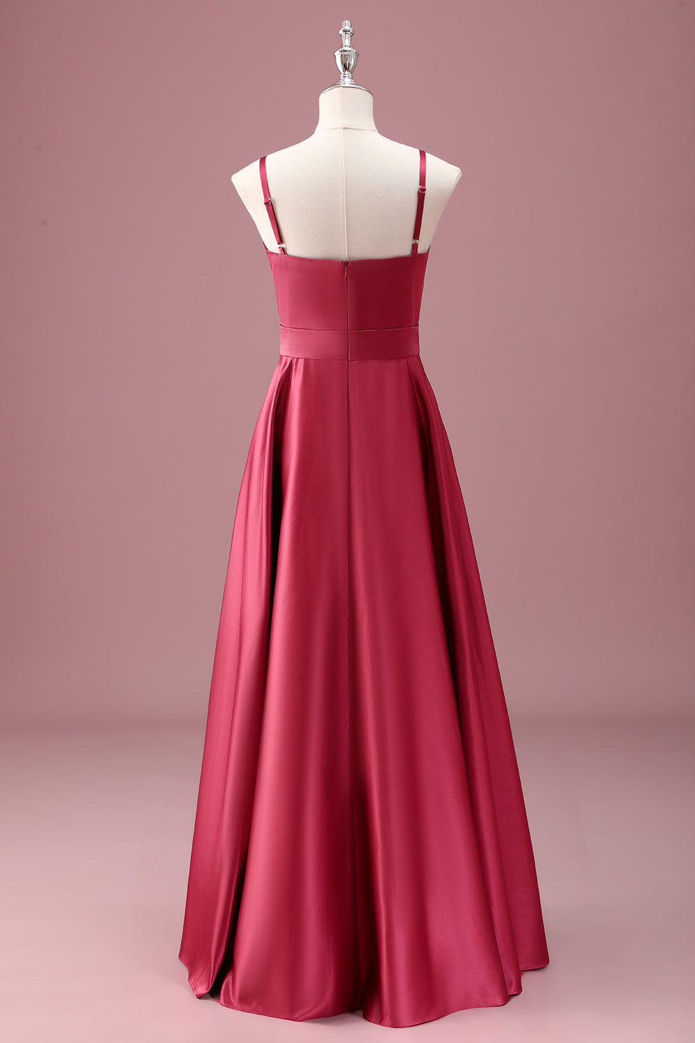 Wedtrend Women Dark Red Junior Bridesmaid Dress With Belt A Line Spaghetti Straps Ruched Wedding Guest Dress WEDTREND Wedtrend Women Dark Red Junior Bridesmaid Dress With Belt A Line Spaghetti Straps Ruched Wedding Guest Dress WEDTREND