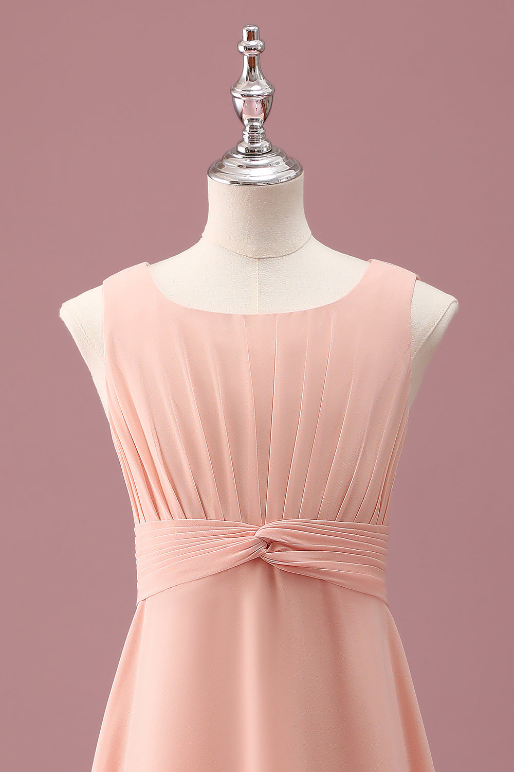 Wedtrend Women Peach Junior Bridesmaid Dress Square Neck Pleated Chiffon A Line Long Wedding Party Dress WEDTREND Wedtrend Women Peach Junior Bridesmaid Dress Square Neck Pleated Chiffon A Line Long Wedding Party Dress WEDTREND