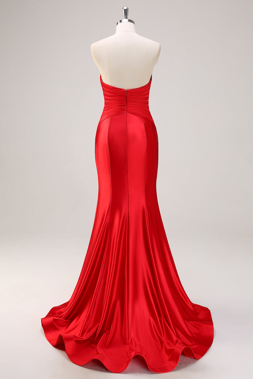 Wedtrend Women Red Long Mermaid Prom Dress with Bows Cut Out Ruched Strapless Formal Dress WEDTREND Wedtrend Women Red Long Mermaid Prom Dress with Bows Cut Out Ruched Strapless Formal Dress WEDTREND