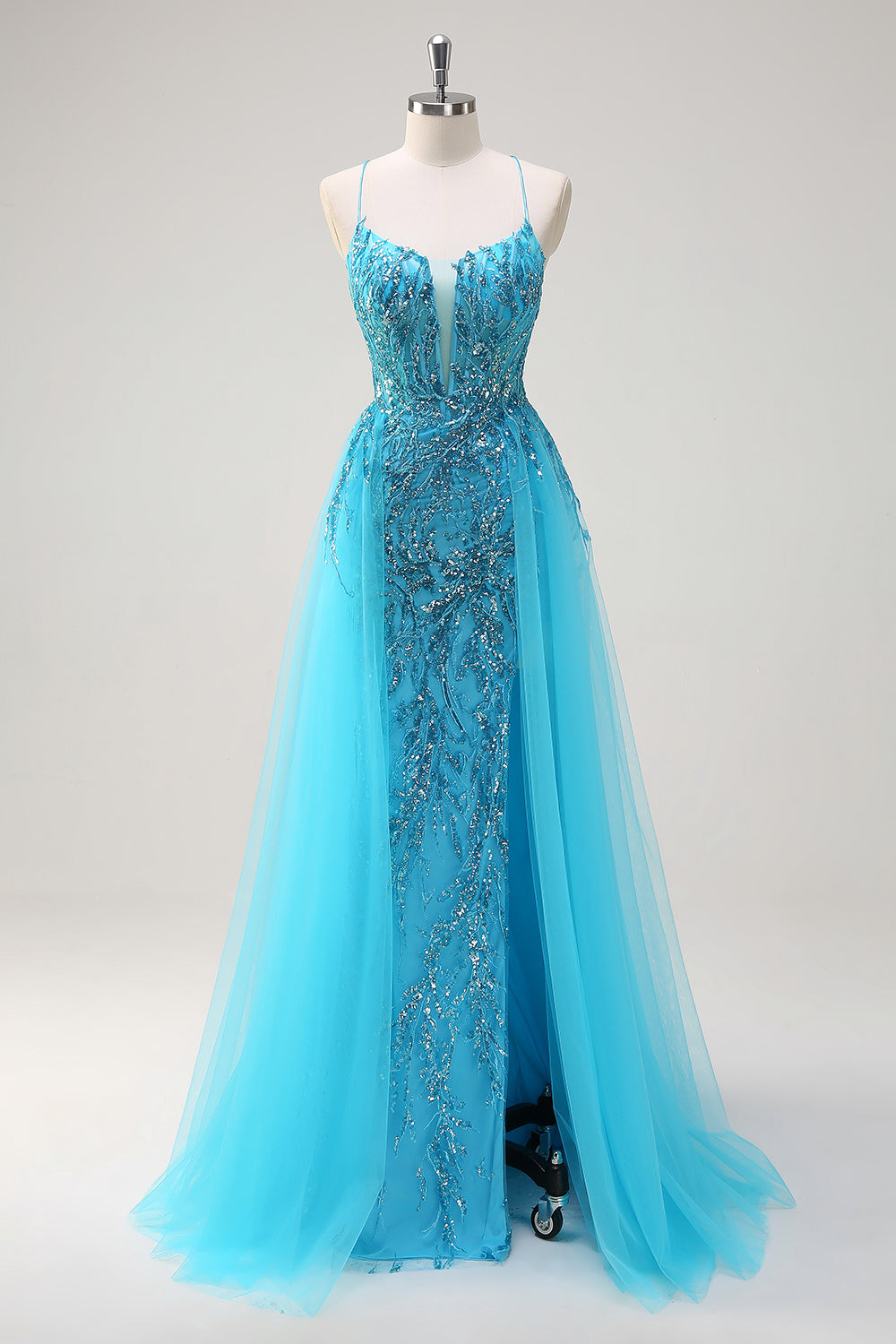 Wedtrend Women Sparkly Blue Sequin Long Prom Dress with Slit Mermaid Spaghetti Straps Side Cape Evening Dress WEDTREND Wedtrend Women Sparkly Blue Sequin Long Prom Dress with Slit Mermaid Spaghetti Straps Side Cape Evening Dress WEDTREND