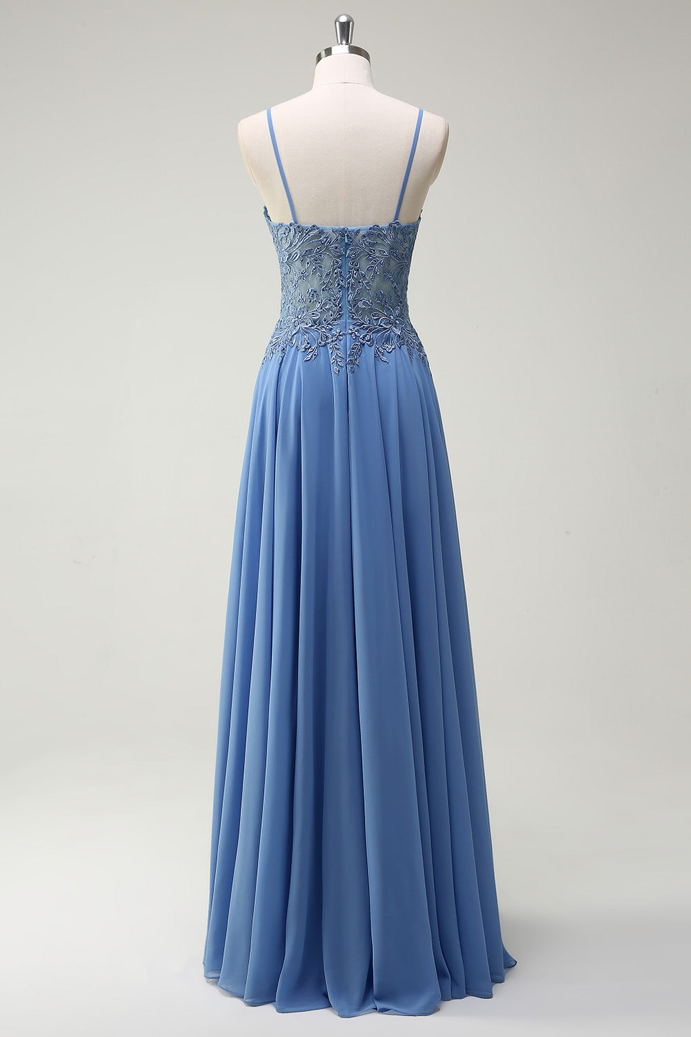 WEDTREND Women Sparkly Dusty Blue Long Prom Dress with Appliques A-Line Spaghetti Straps Corset Beaded Evening Dress WEDTREND Women Sparkly Dusty Blue Long Prom Dress with Appliques A-Line Spaghetti Straps Corset Beaded Evening Dress