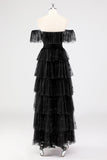 White A Line Square Neck Tiered Wedding Party Dress