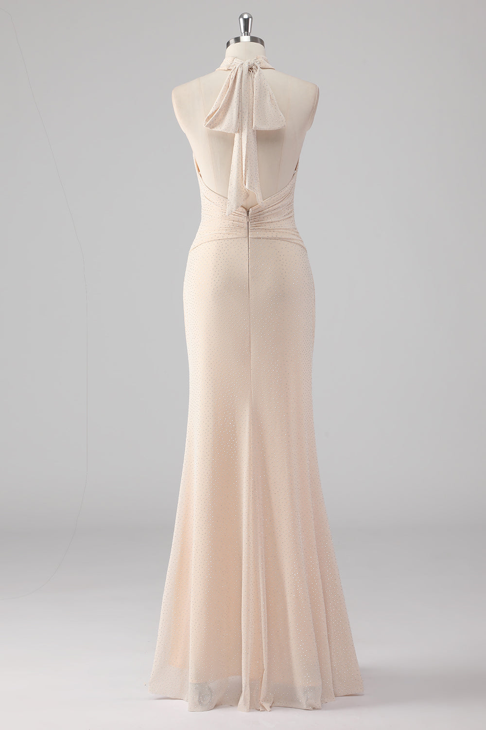 Wedtrend Women Cream Formal Dress with Lace Up Back Mermaid Halter Cut Out Beaded Long Wedding Party Dress WEDTREND Wedtrend Women Cream Formal Dress with Lace Up Back Mermaid Halter Cut Out Beaded Long Wedding Party Dress WEDTREND