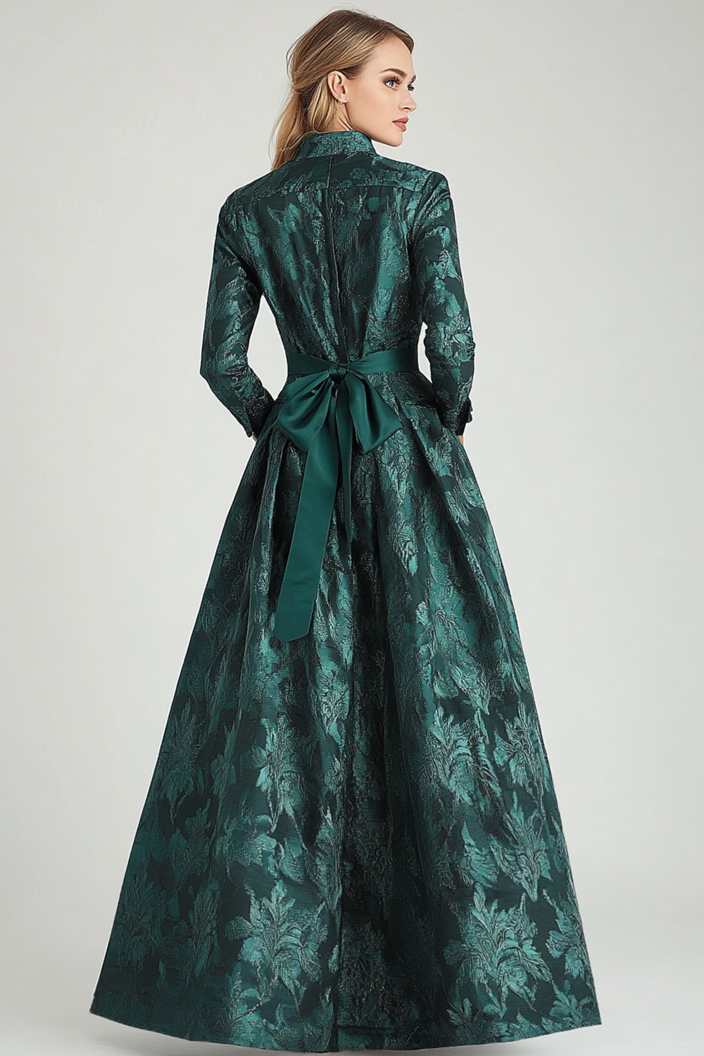 Wedtrend Women Dark Green Floral A Line Mother of Bride Dress with Pockets 3/4 Sleeves Long Wedding Guest Dress with Belt, Dark Green / US14 Wedtrend Women Dark Green Floral A Line Mother of Bride Dress with Pockets 3/4 Sleeves Long Wedding Guest Dress with Belt, Dark Green / US14