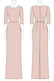 Champagne Mermaid Half Sleeves Long Mother of The Bride Dress