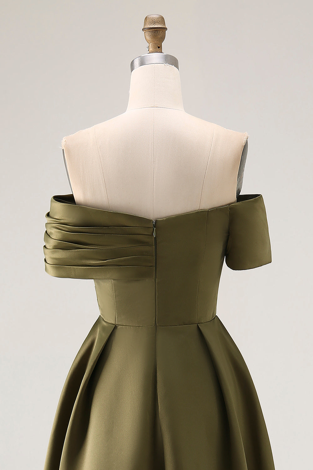 WEDTREND Women Olive Long Mother Of The Bride Dress A Line Off the Shoulder Ruched Satin Wedding Guest Dress WEDTREND Women Olive Long Mother Of The Bride Dress A Line Off the Shoulder Ruched Satin Wedding Guest Dress