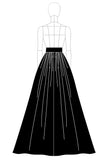 Black A Line Satin Full Length Formal Dress with Pockets