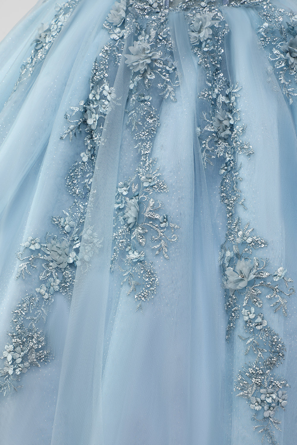 Wedtrend Women Princess Grey Blue Quinceanera Dress Ball Gown Strapless Tulle Sweet 16 Dress with Sequined Appliques WEDTREND Wedtrend Women Princess Grey Blue Quinceanera Dress Ball Gown Strapless Tulle Sweet 16 Dress with Sequined Appliques WEDTREND