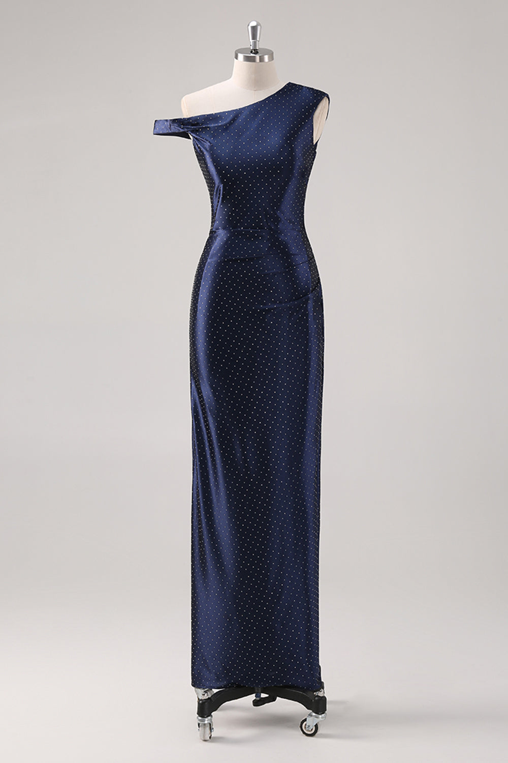 Wedtrend Women Navy Sheath Formal Dress One Shoulder Beaded Long Party Dress WEDTREND Wedtrend Women Navy Sheath Formal Dress One Shoulder Beaded Long Party Dress WEDTREND