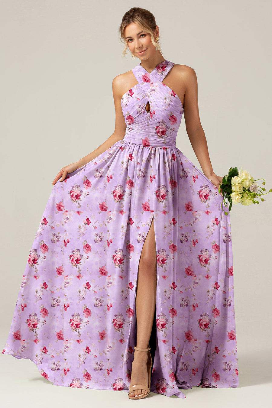 purple bridesmaid dresses with orange flowers Amelia Maxi Bridesmaid Dress main image 0