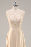 Champagne Satin A Line Two Pieces Mother Of The Bride Dress