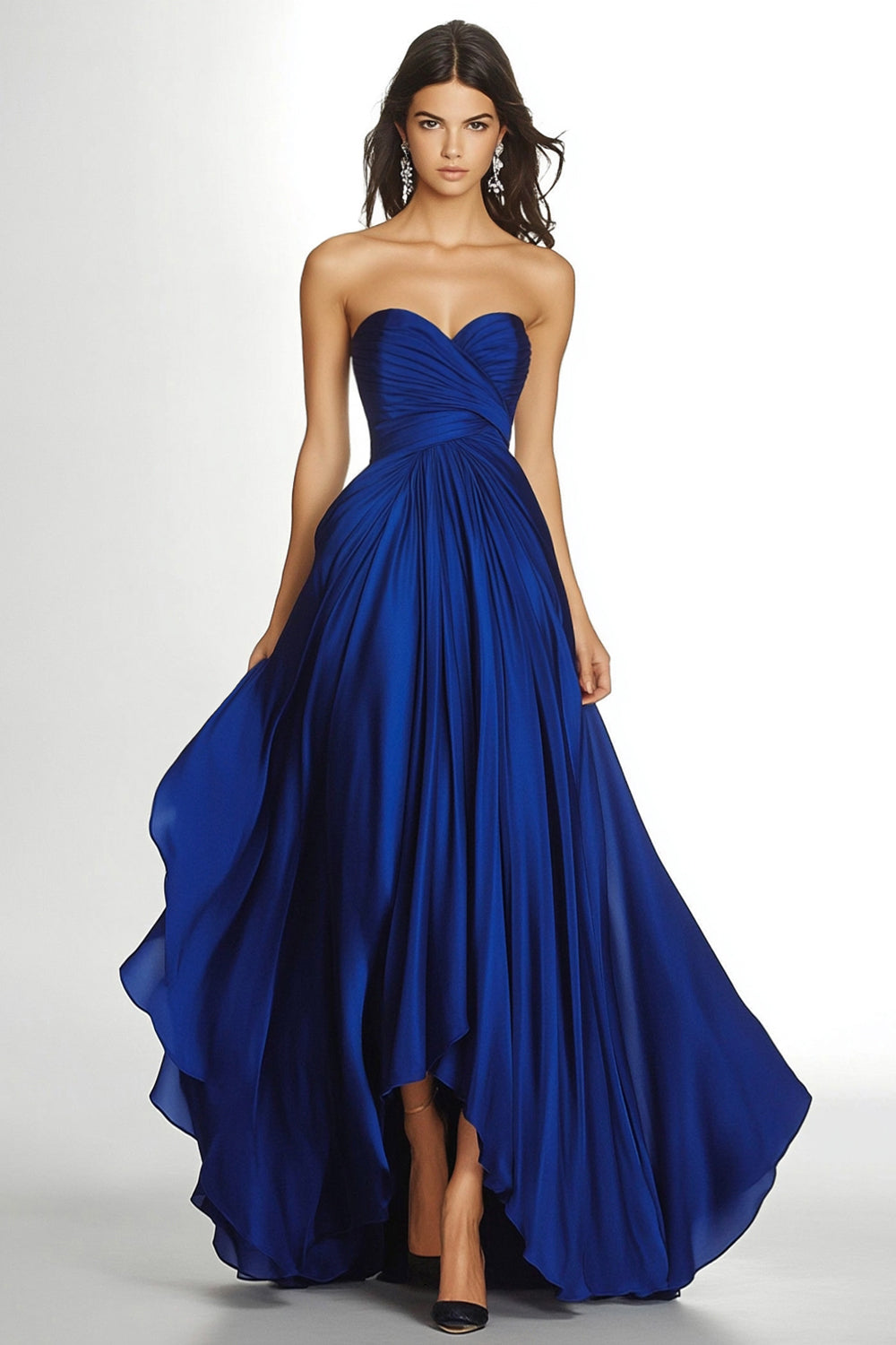 WEDTREND Women Royal Blue Formal Dress Pleated Asymmetric Chiffon Strapless Baby Cakes Maxi A Line Party Dress WEDTREND Women Royal Blue Formal Dress Pleated Asymmetric Chiffon Strapless Baby Cakes Maxi A Line Party Dress