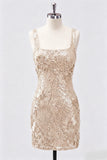 Burgundy Square Neck Bodycon Sequin Homecoming Dress