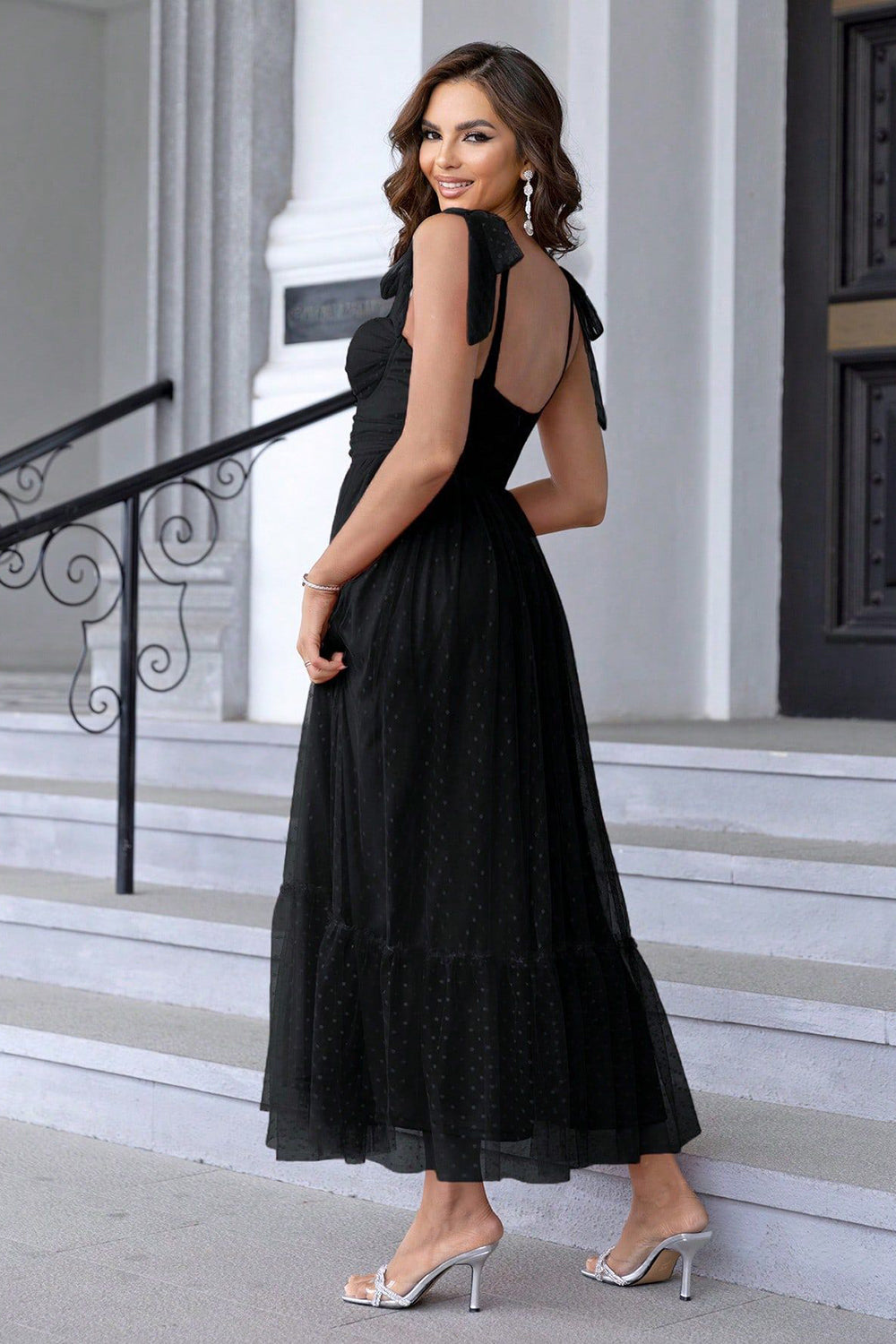 Wedtrend Women A Line Black Wedding Guest Dress with Bow Spaghetti Straps Sweetheart Pleated Long Party Dress WEDTREND Wedtrend Women A Line Black Wedding Guest Dress with Bow Spaghetti Straps Sweetheart Pleated Long Party Dress WEDTREND