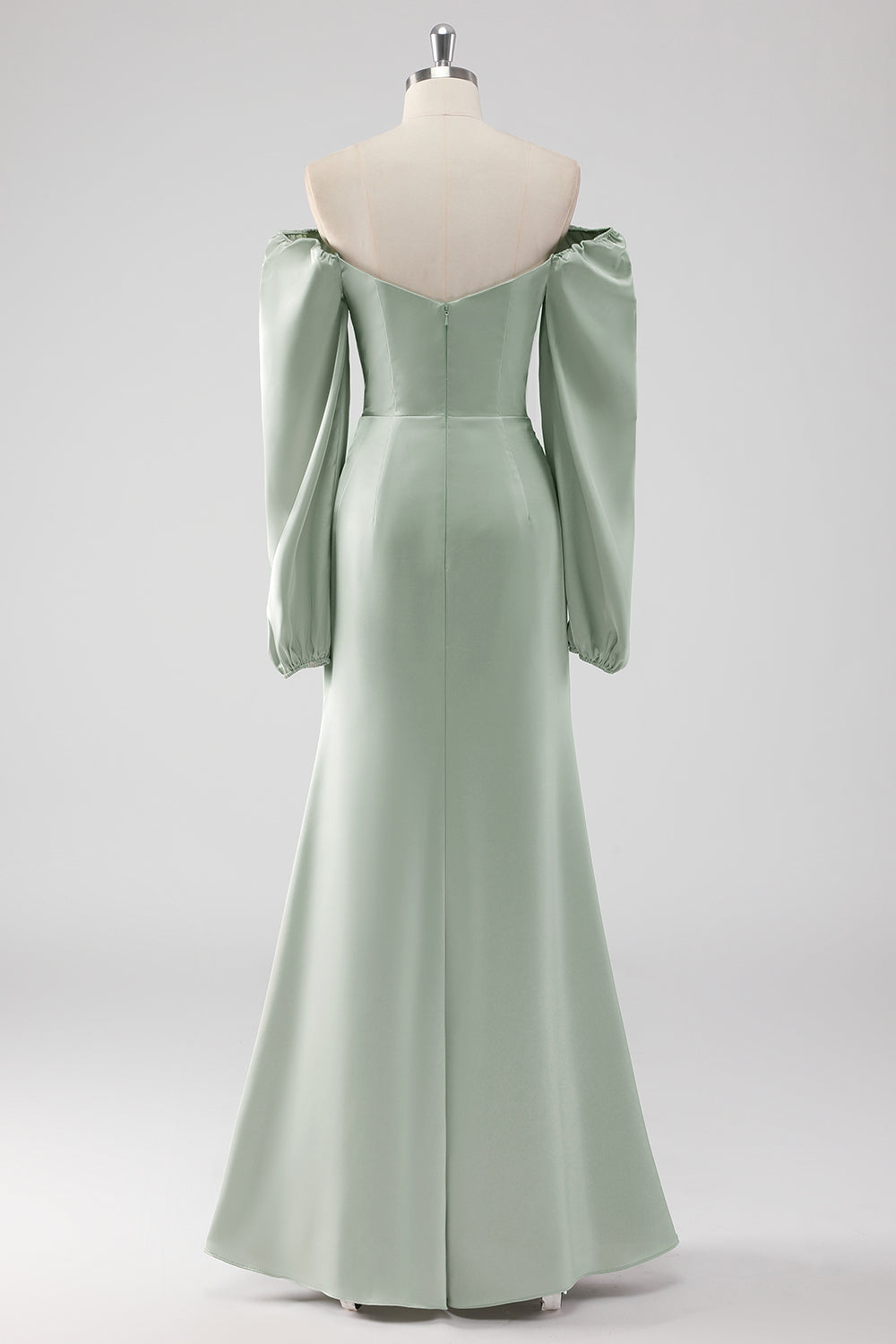 WEDTREND Women Sage Green Long Bridesmaid Dress with Long Sleeves A Line Off the Shoulder Wedding Guest Dress WEDTREND Women Sage Green Long Bridesmaid Dress with Long Sleeves A Line Off the Shoulder Wedding Guest Dress