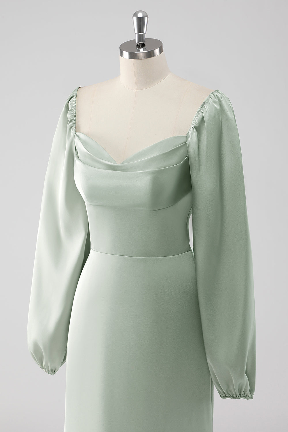 WEDTREND Women Sage Green Long Bridesmaid Dress with Long Sleeves A Line Off the Shoulder Wedding Guest Dress WEDTREND Women Sage Green Long Bridesmaid Dress with Long Sleeves A Line Off the Shoulder Wedding Guest Dress